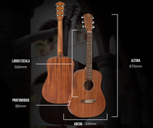 Cargar imagen en el visor de la galería, Guitarra Acustica Travel Mahogany 34&quot; - Incluye Funda Acolchada