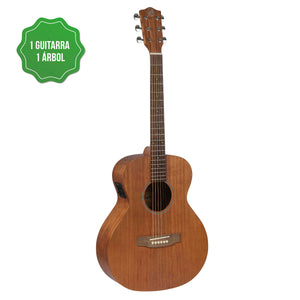 Guitarra Electroacústica Vision Mahogany 38" Pro Master Tapa Solida  - Incluye Funda Acolchada