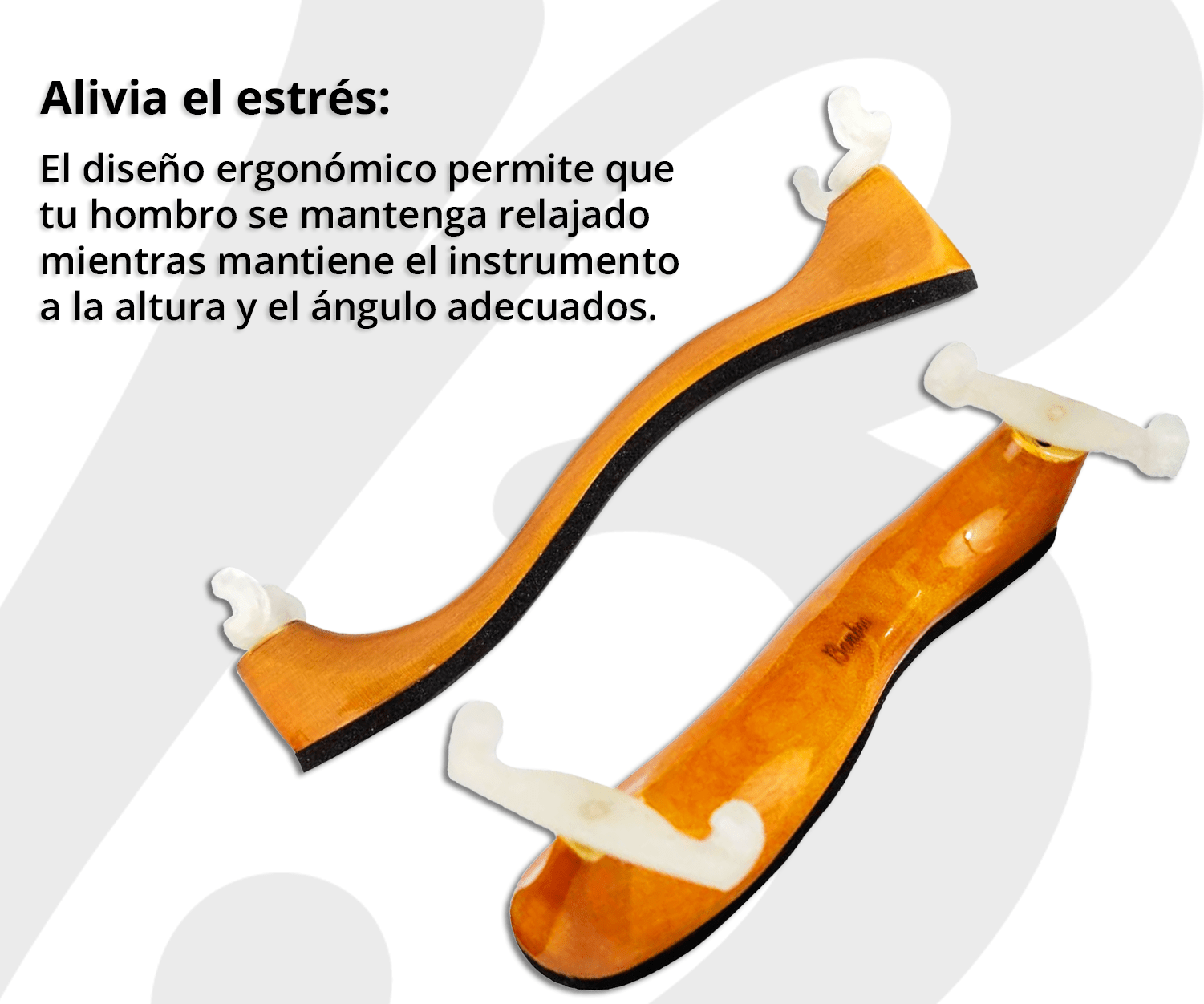 Cojín Soporte Para Violín 4/4 3/4 De Mahogany Brillante - Bamboo Música