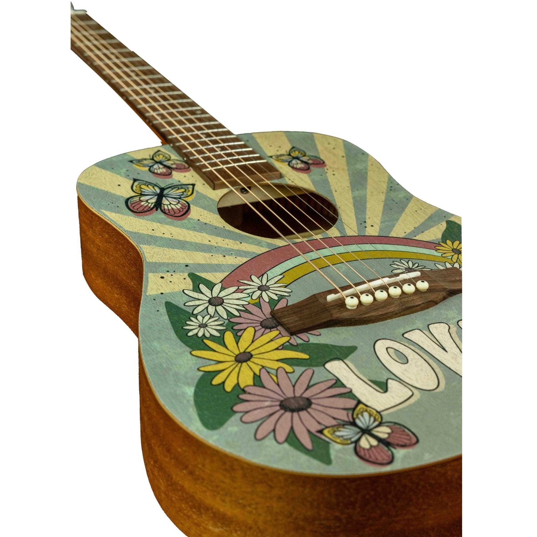 Guitarra Acústica Travel Butterfly 34" - Incluye Funda - Bamboo Música