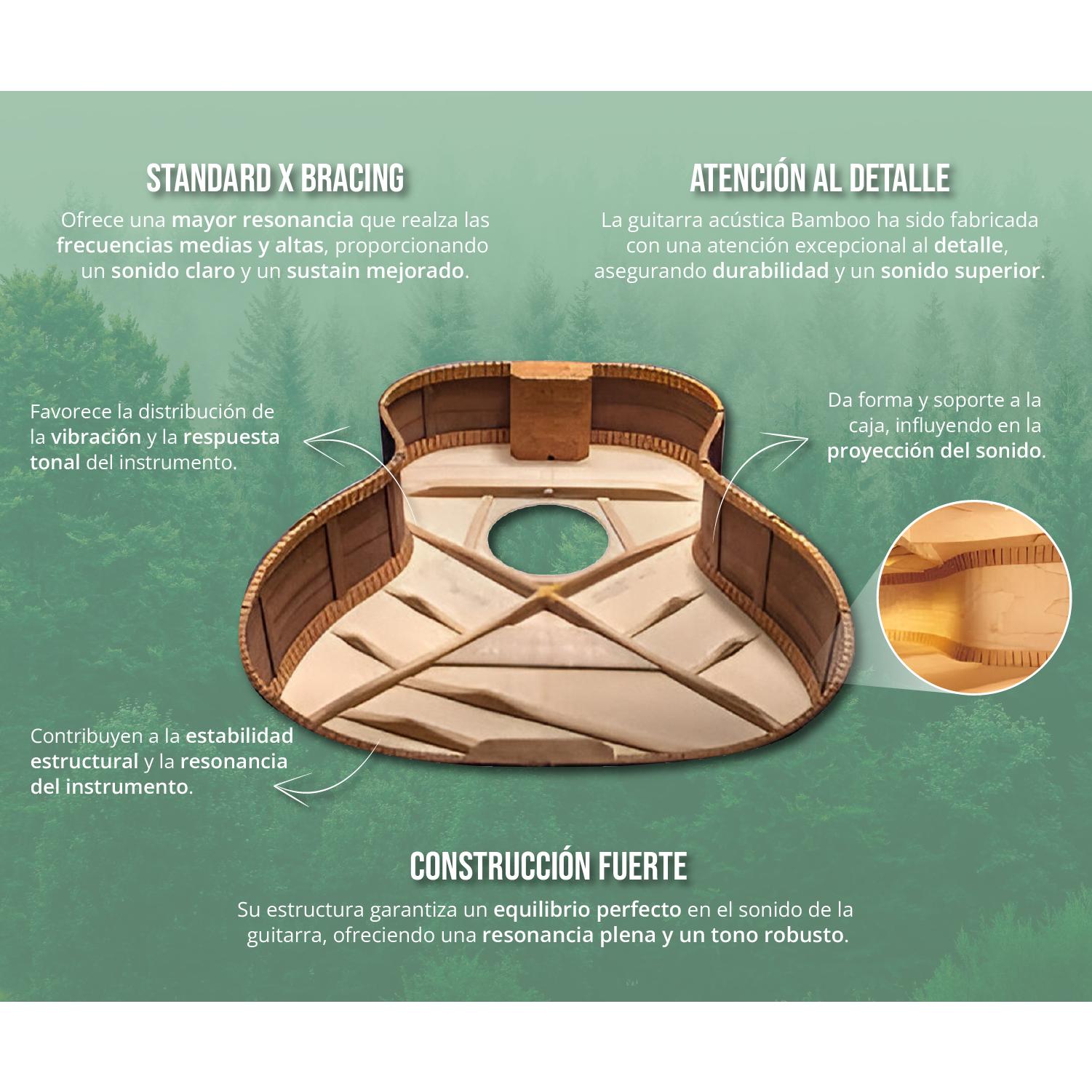 Guitarra Acustica Travel Mahogany 34″ - Incluye Funda - Bamboo Música