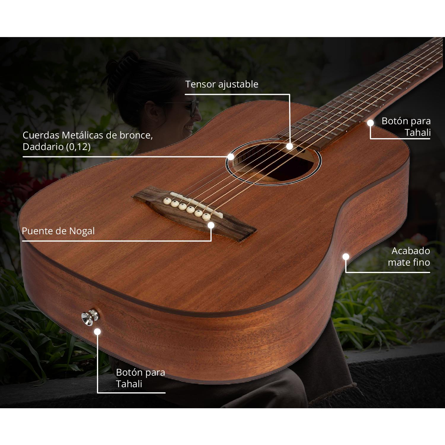 Guitarra Acustica Travel Mahogany 34″ - Incluye Funda - Bamboo Música
