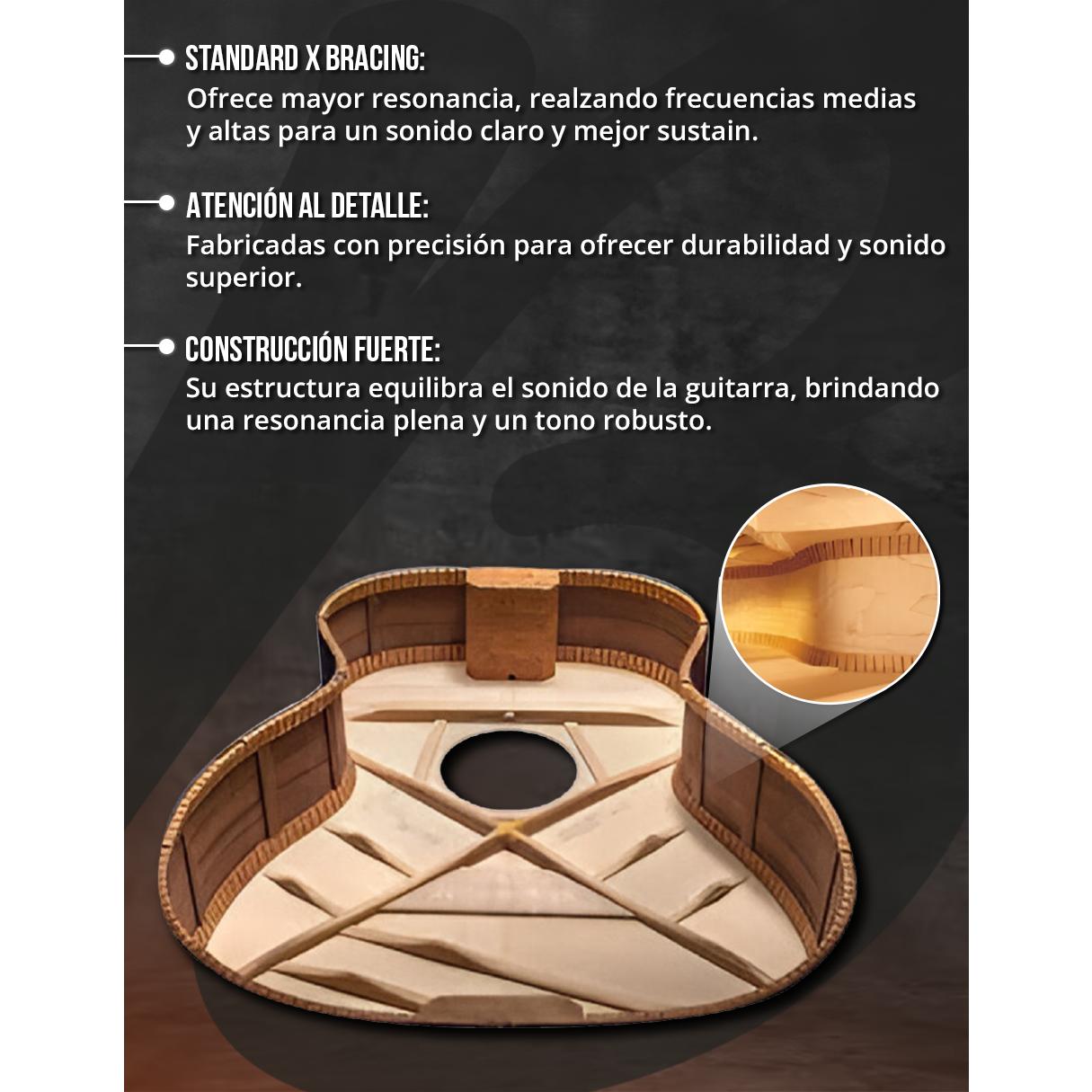 Guitarra Bamboo Electroacustica DOCEROLA Negra Linden 41” con Funda - Bamboo Música
