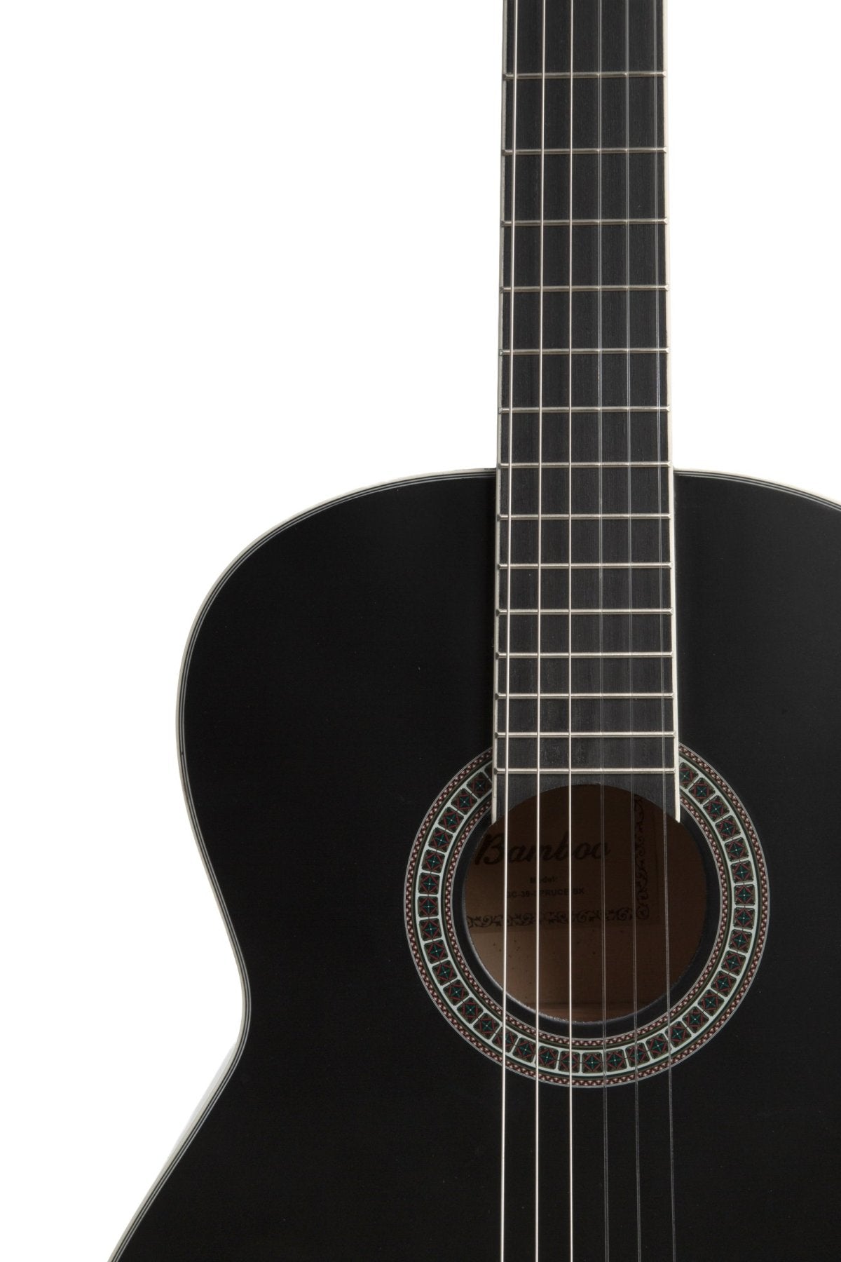 Guitarra Clásica Negra Estudio Spruce 39" - Incluye Funda - Bamboo Música