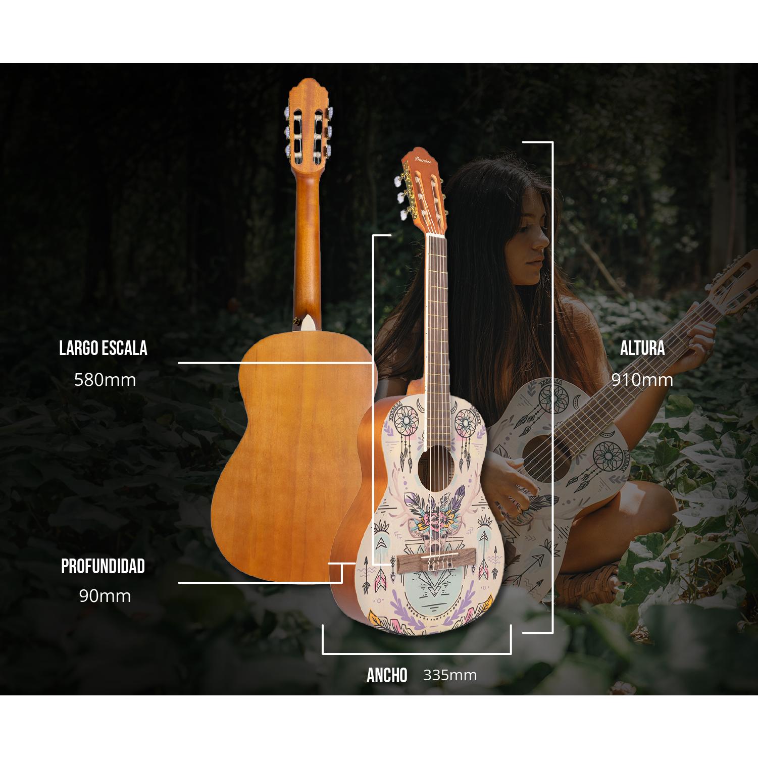 Guitarra Clásica Studio Indie 36″ - Incluye Funda - Bamboo Música