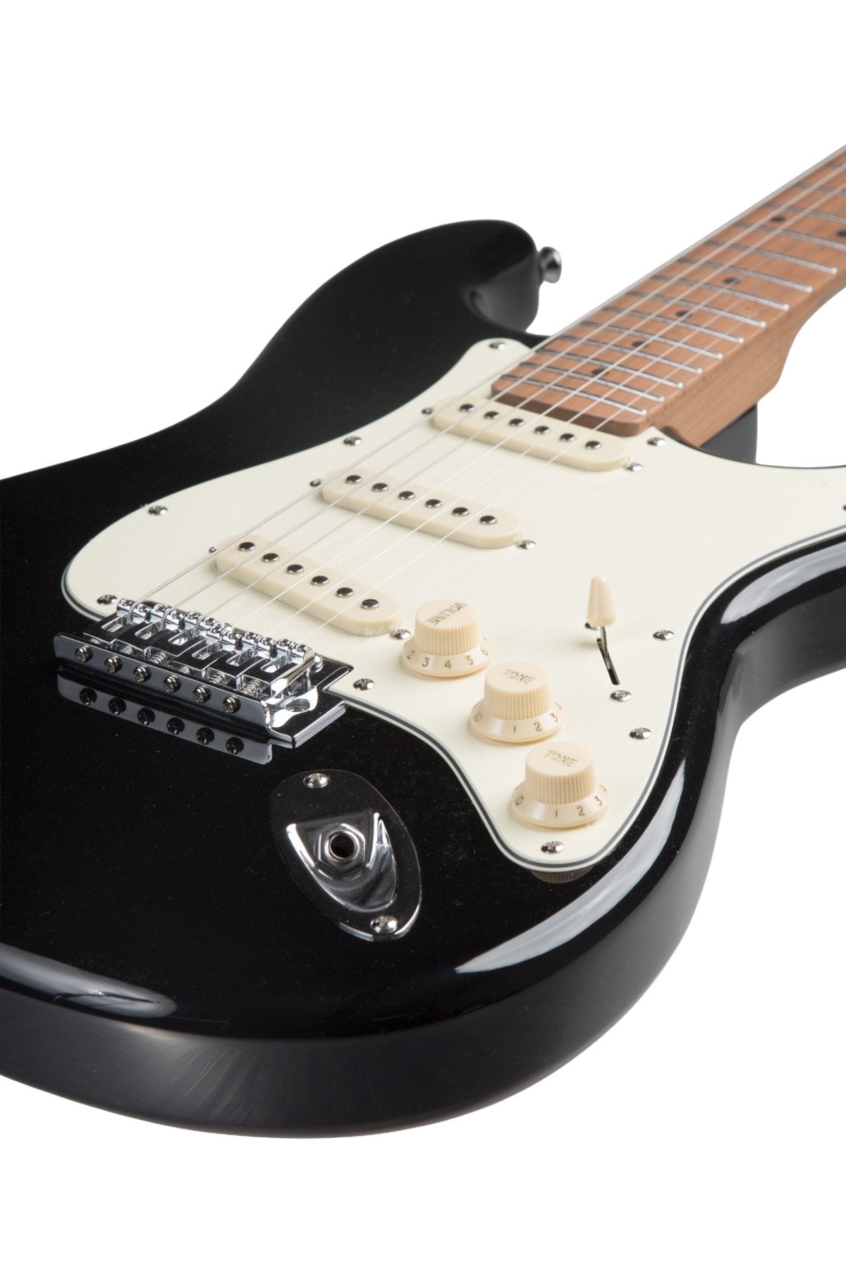 Guitarra Electrica SOLAR Strato SSS Black - Bamboo Música