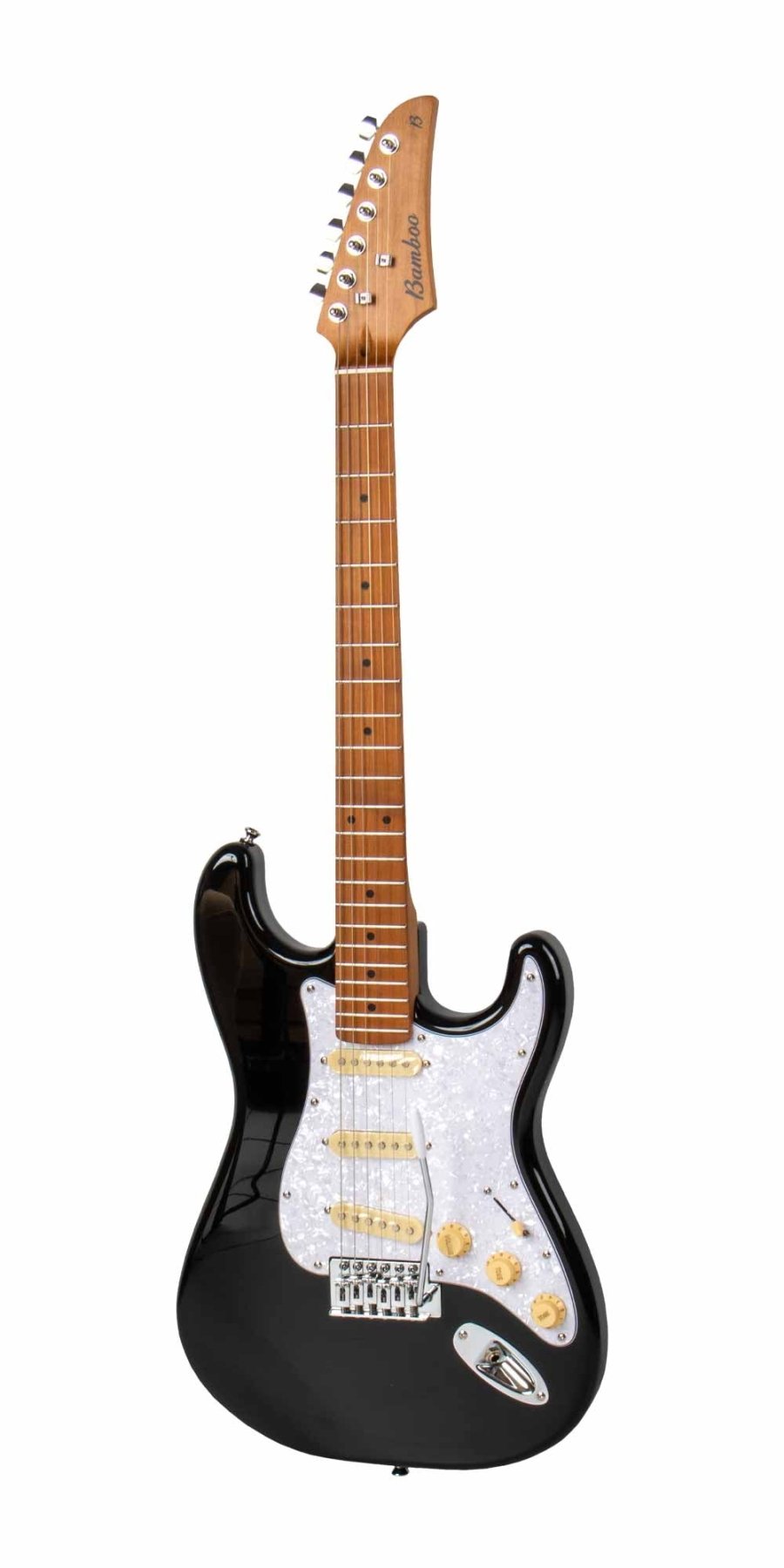 Guitarra Electrica SOLAR Strato SSS Black - Bamboo Música
