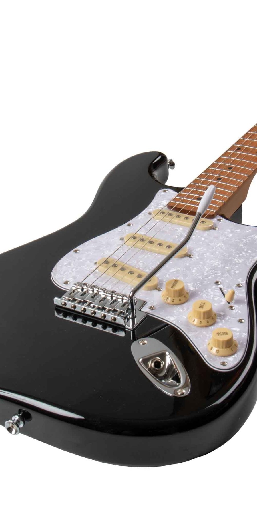 Guitarra Electrica SOLAR Strato SSS Black - Bamboo Música