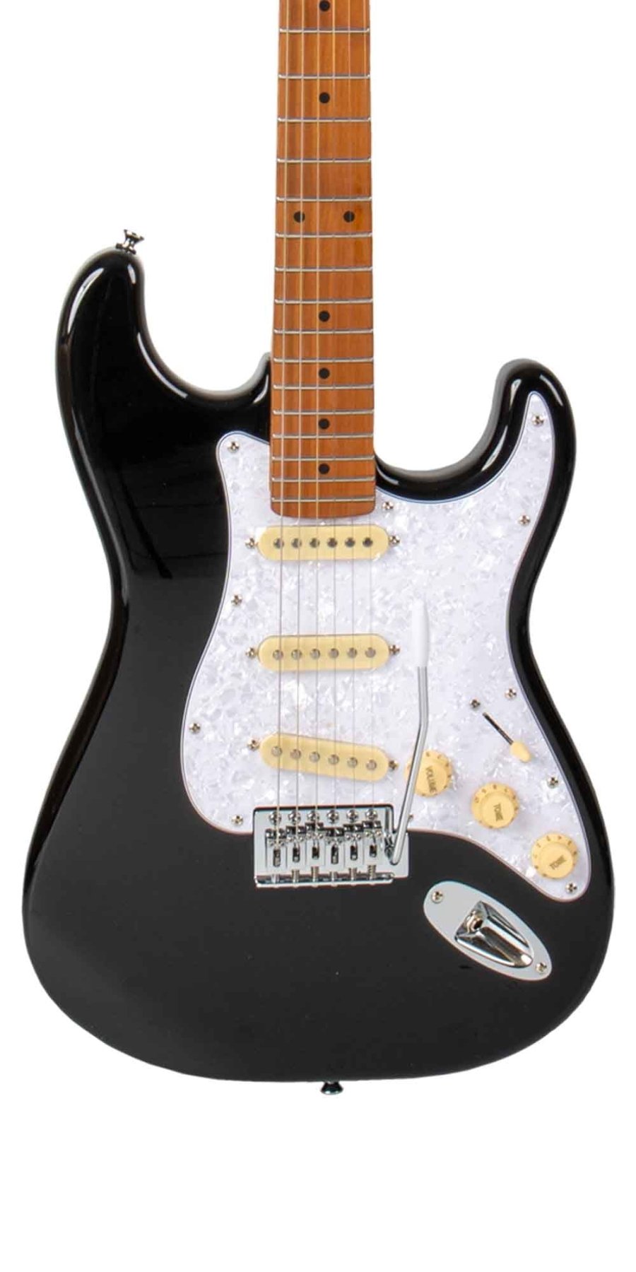 Guitarra Electrica SOLAR Strato SSS Black - Bamboo Música