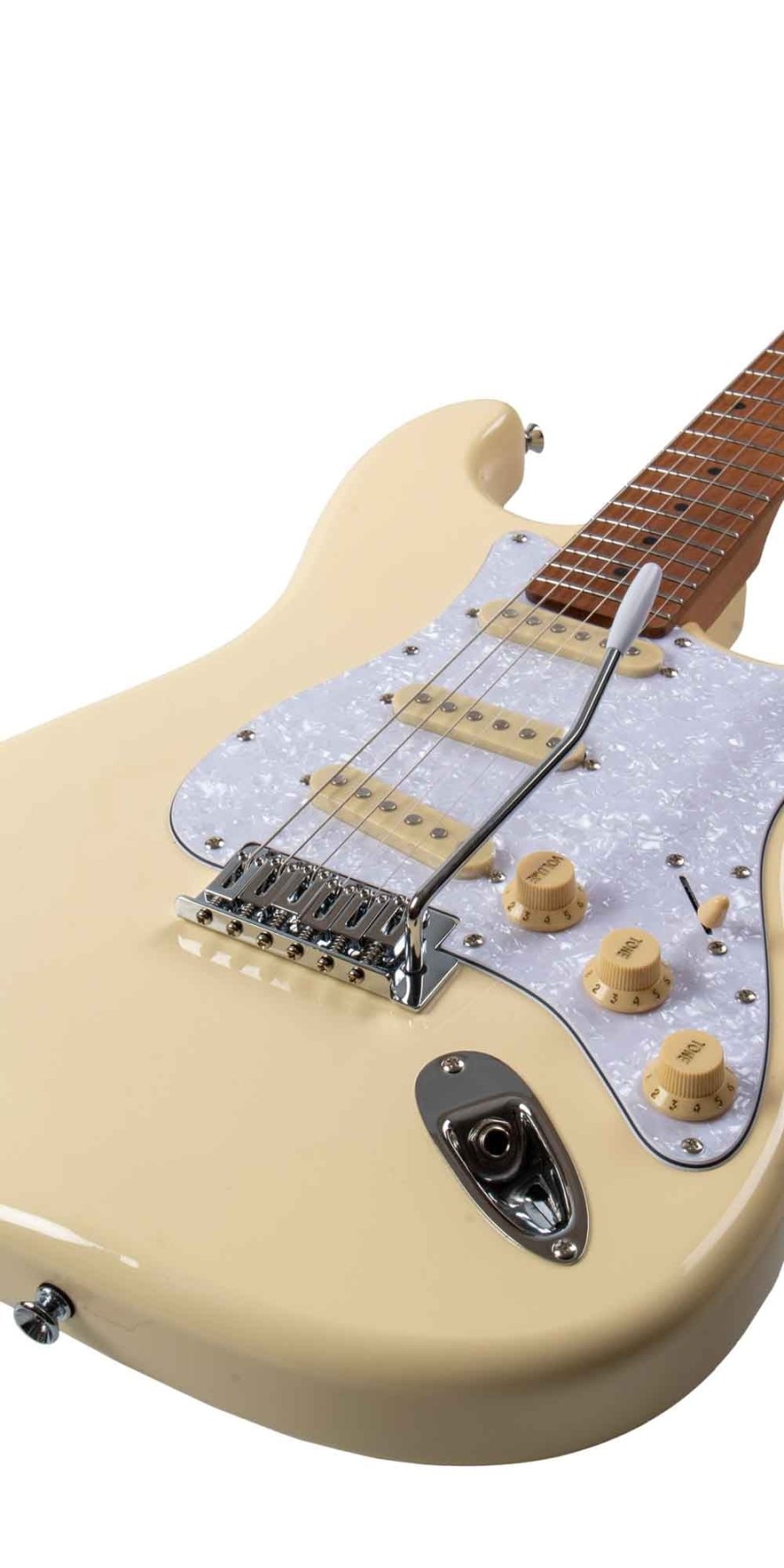 Guitarra Electrica SOLAR Strato SSS White - Bamboo Música