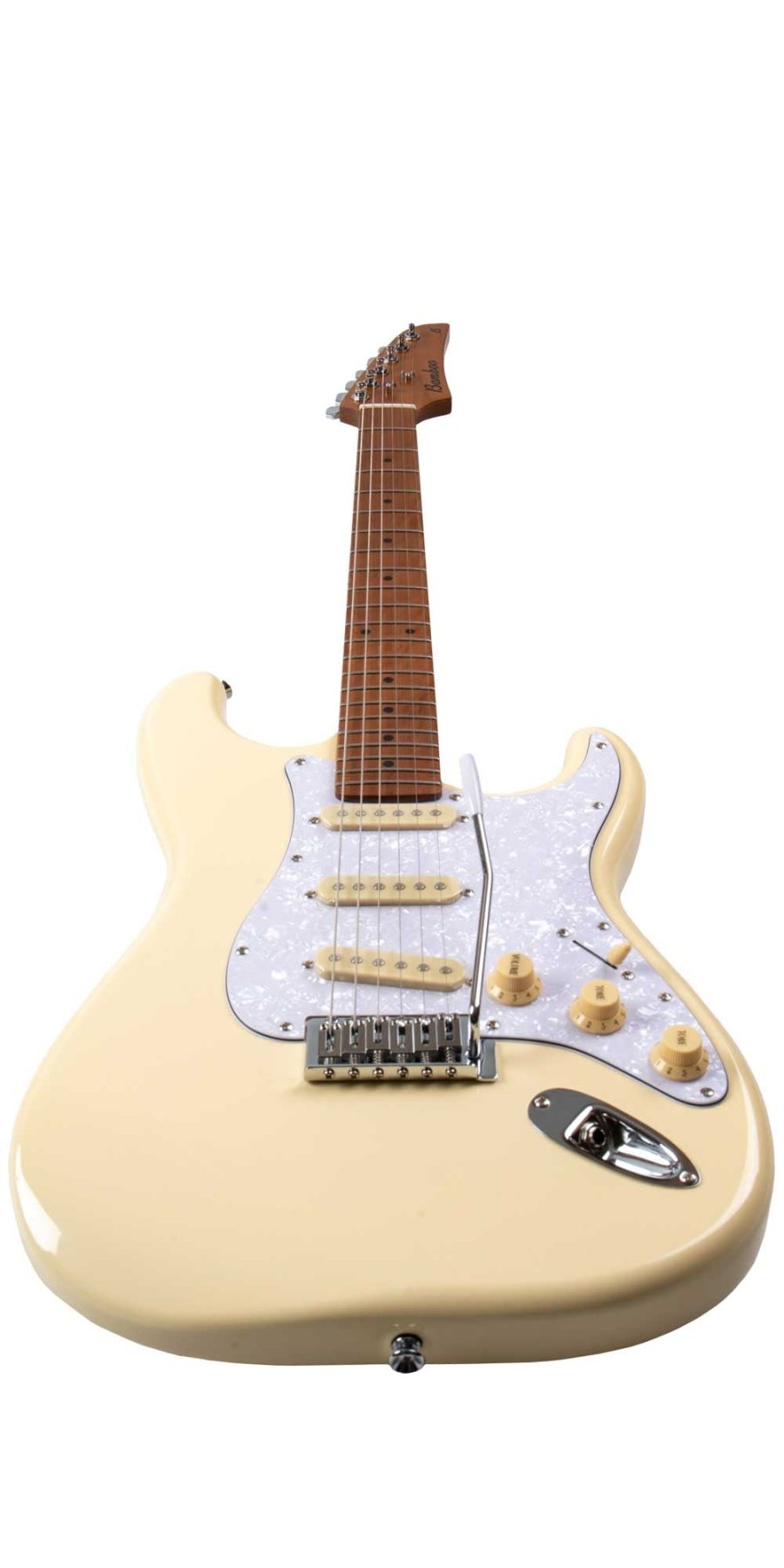Guitarra Electrica SOLAR Strato SSS White - Bamboo Música