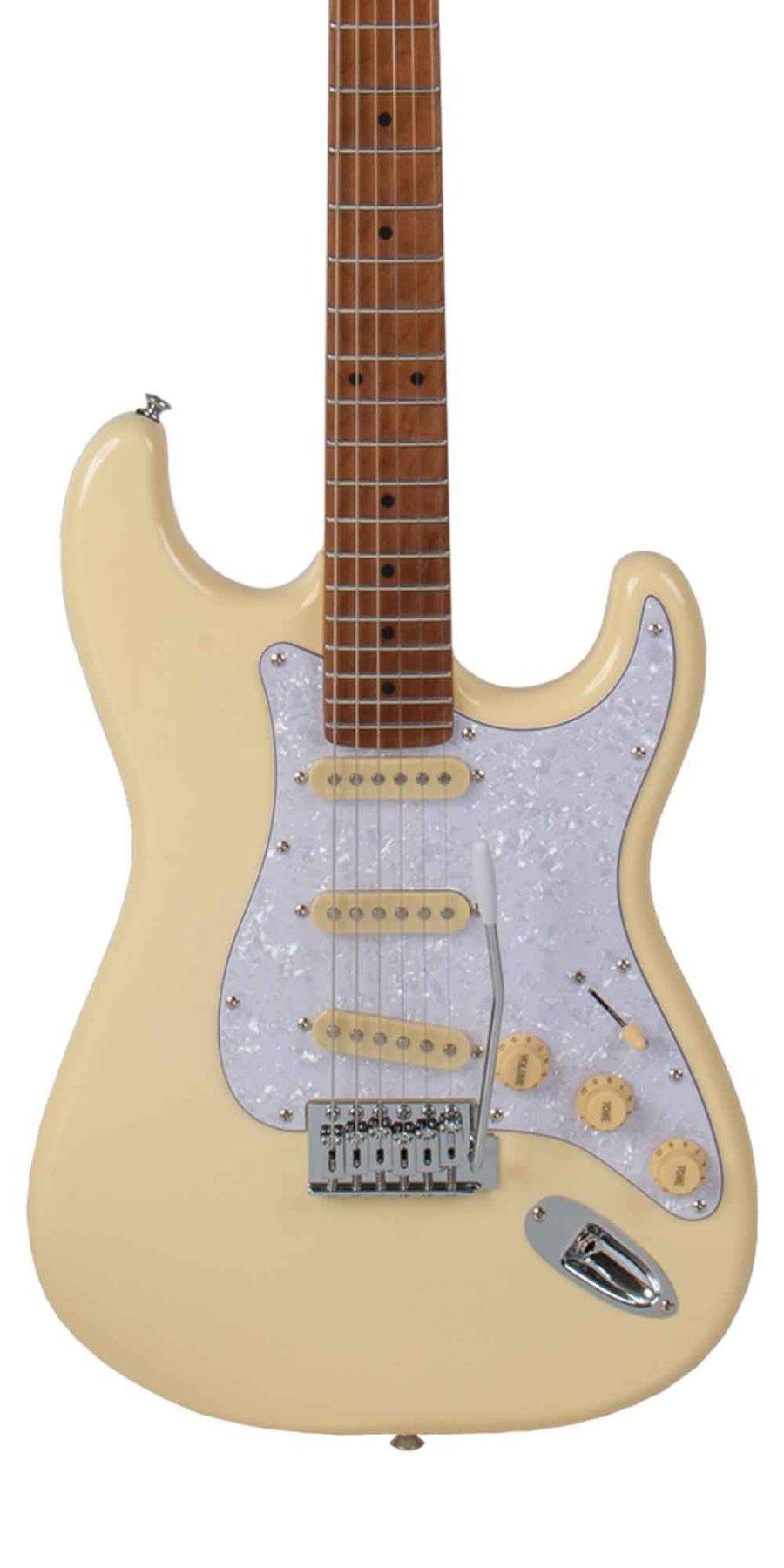 Guitarra Electrica SOLAR Strato SSS White - Bamboo Música