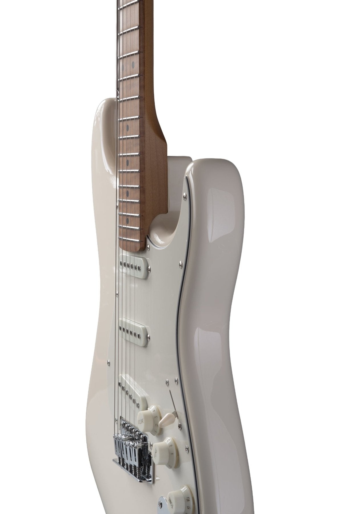 Guitarra Electrica SOLAR Strato SSS White - Bamboo Música