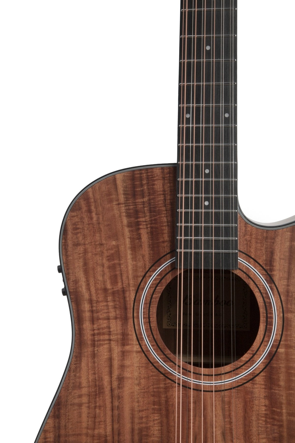 Guitarra Electroacústica Docerola Koa 42″ - Bridge Doctor + Incluye Funda Acolchada - Bamboo Música