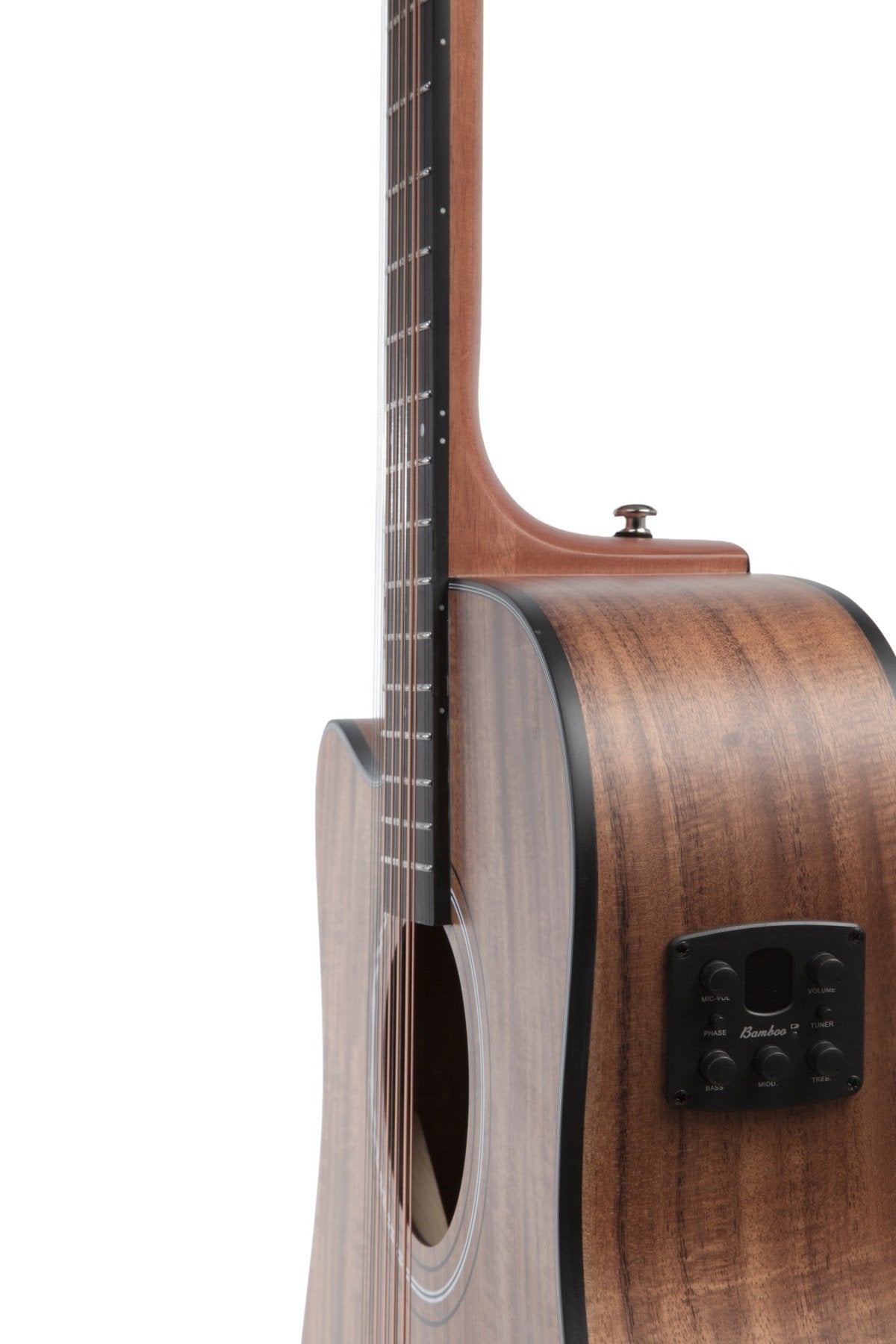 Guitarra Electroacústica Docerola Koa 42″ Zurda - Bridge Doctor + Incluye Funda Acolchada - Bamboo Música