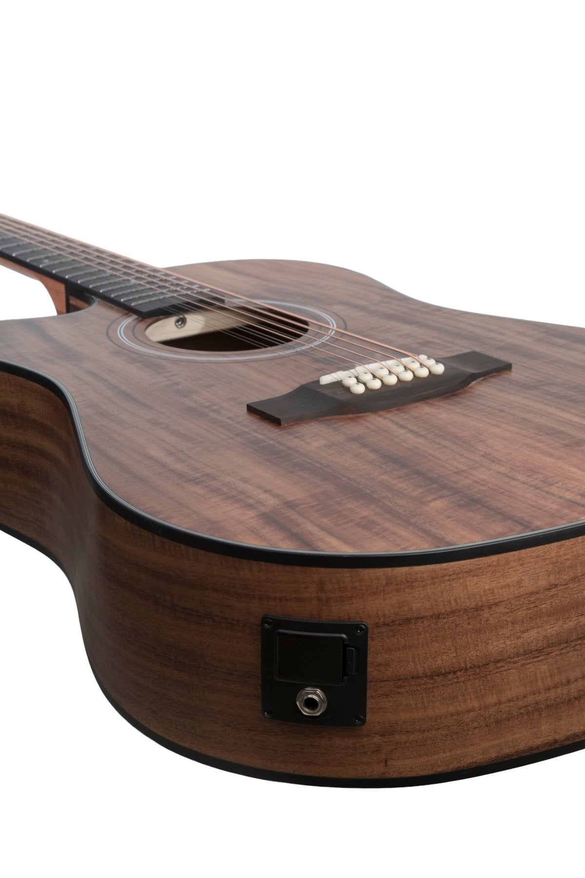 Guitarra Electroacústica Docerola Koa 42″ Zurda - Bridge Doctor + Incluye Funda Acolchada - Bamboo Música