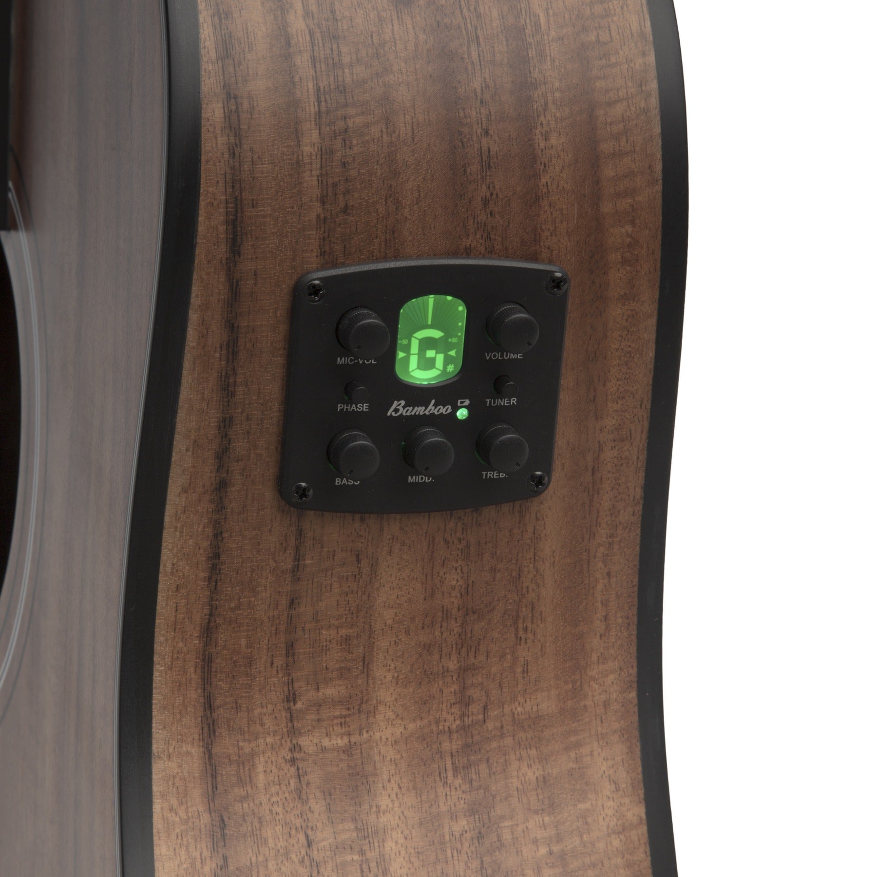 Guitarra Electroacústica Docerola Koa Zurda - Bridge Doctor + Incluye Funda Acolchada - Bamboo Música