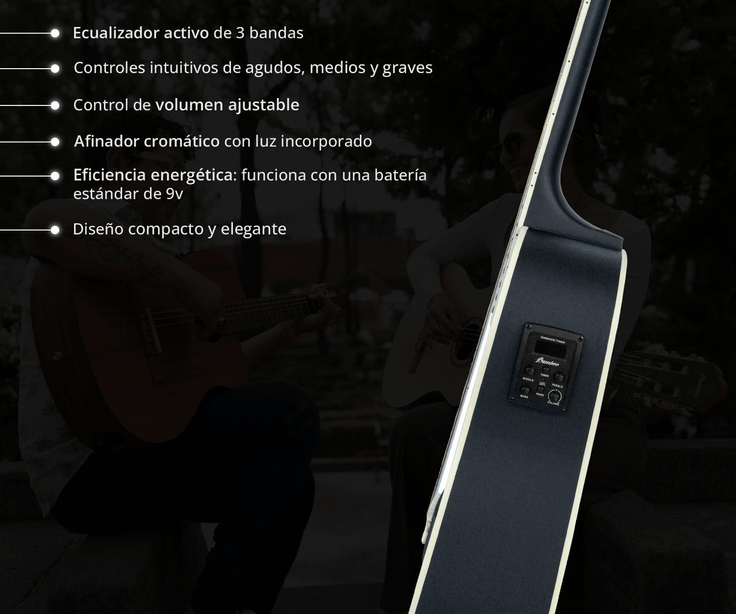Guitarra Electroacústica Docerola Mahogany 42" Zurda - Bridge Doctor + Incluye Funda Acolchada - Bamboo Música