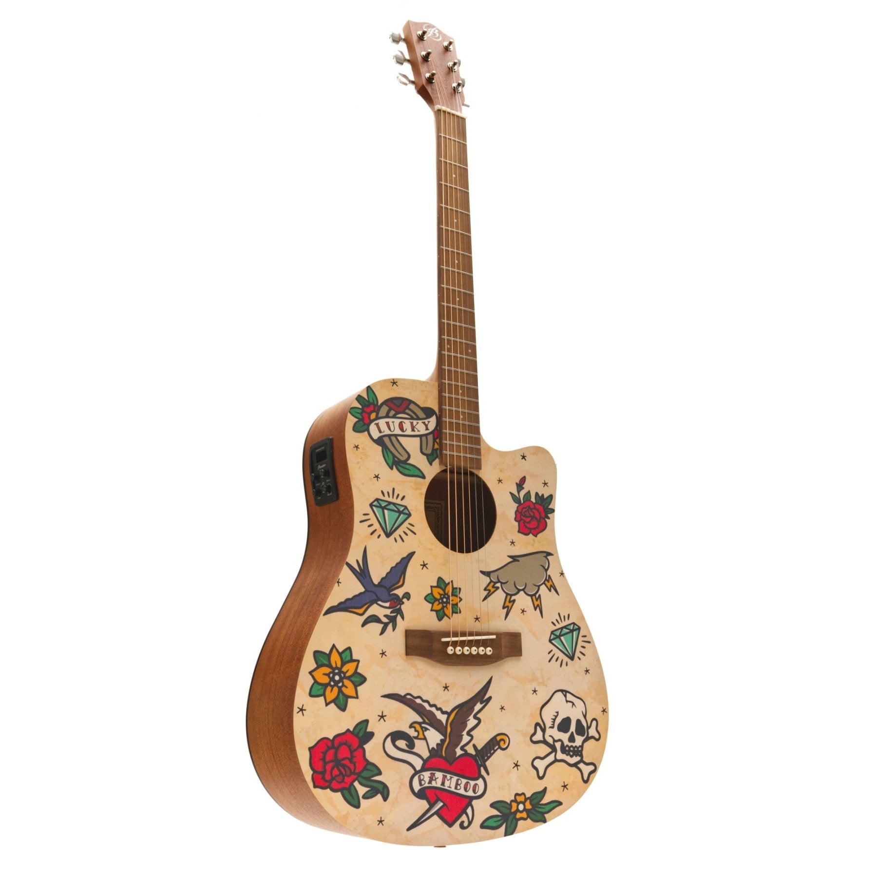 Guitarra Electroacústica Harmony Old School 41" - Incluye Funda Acolchada - Bamboo Música