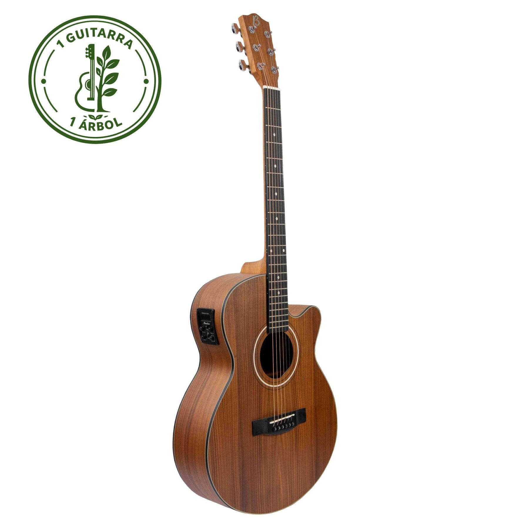 Guitarra Electroacústica Stage Koa 40″ - Incluye Funda Acolchada - Bamboo Música
