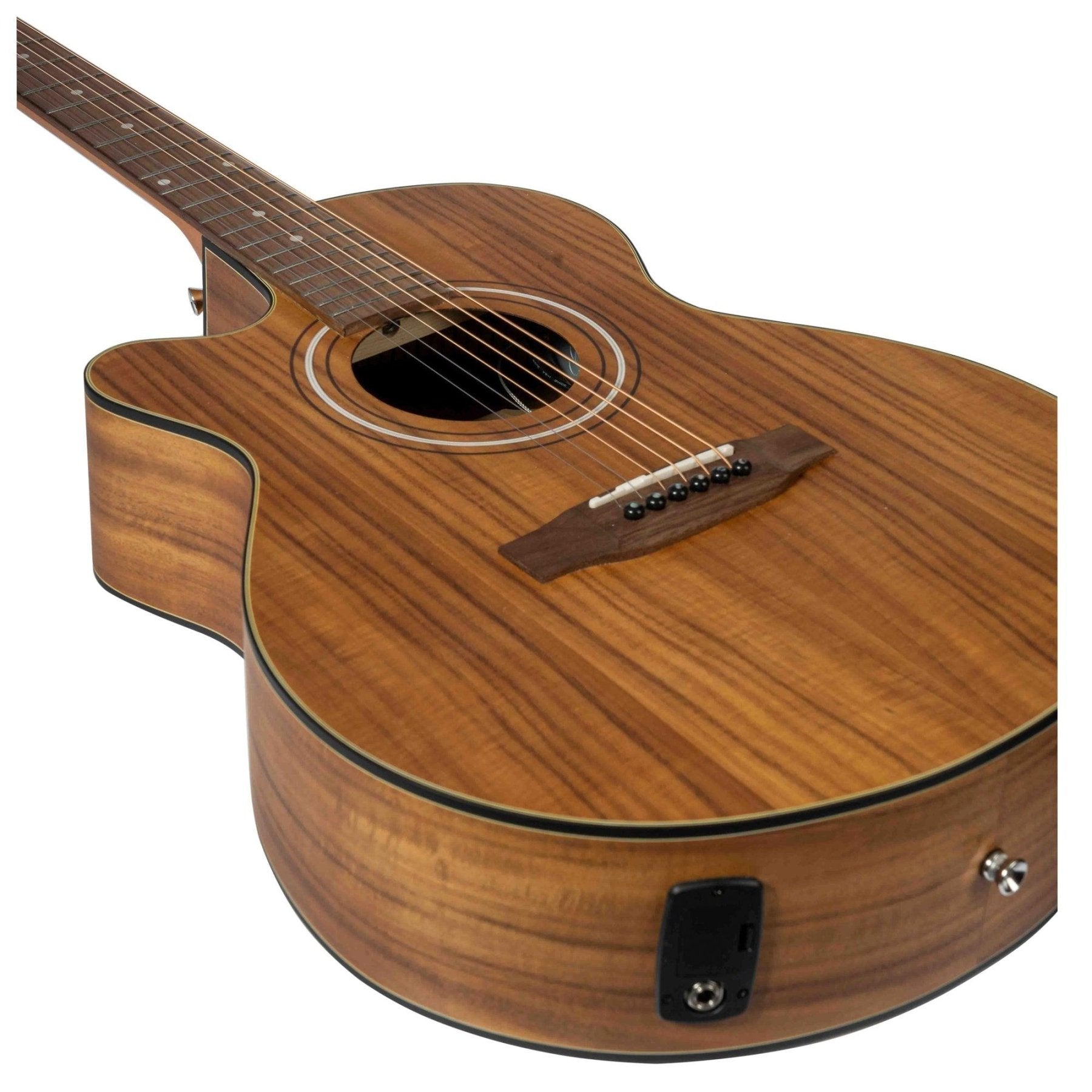 Guitarra Electroacústica Stage Koa 40″ / Zurda - Incluye Funda Acolchada - Bamboo Música
