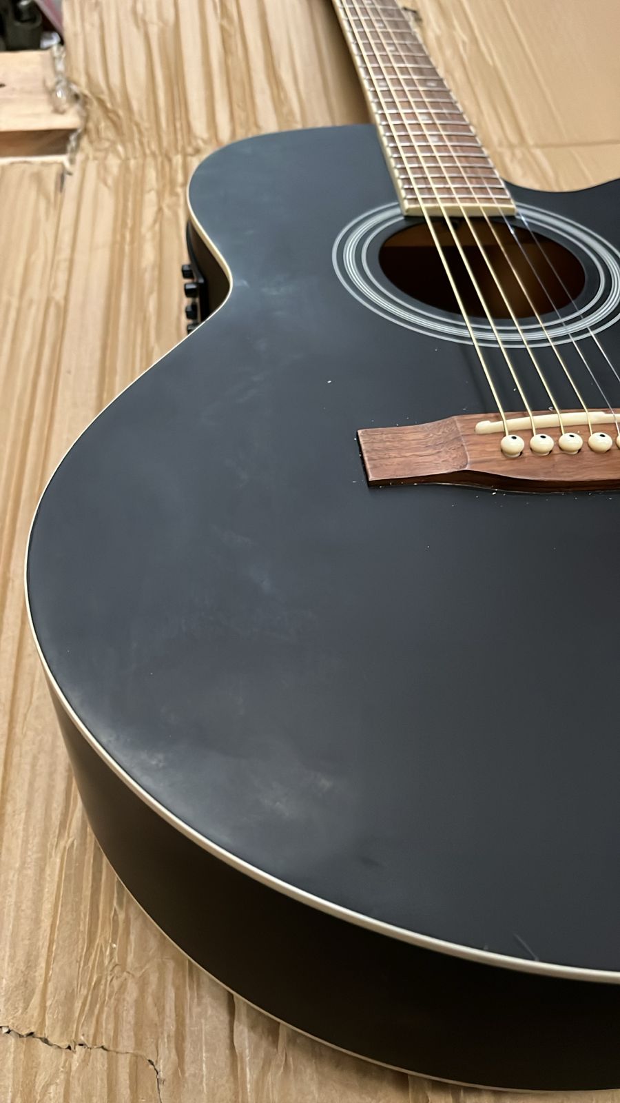 Guitarra Electroacústica Stage Negra 40" – Outlet (Mal Acabado) - Bamboo Música