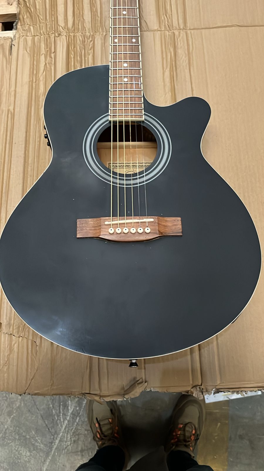 Guitarra Electroacústica Stage Negra 40" – Outlet (Mal Acabado) - Bamboo Música