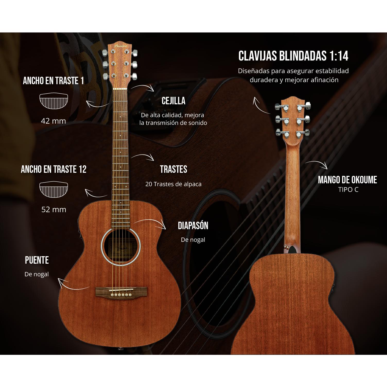 Guitarra Electroacústica Vision Mahogany 38" – Outlet (Logo Despegado) - Bamboo Música