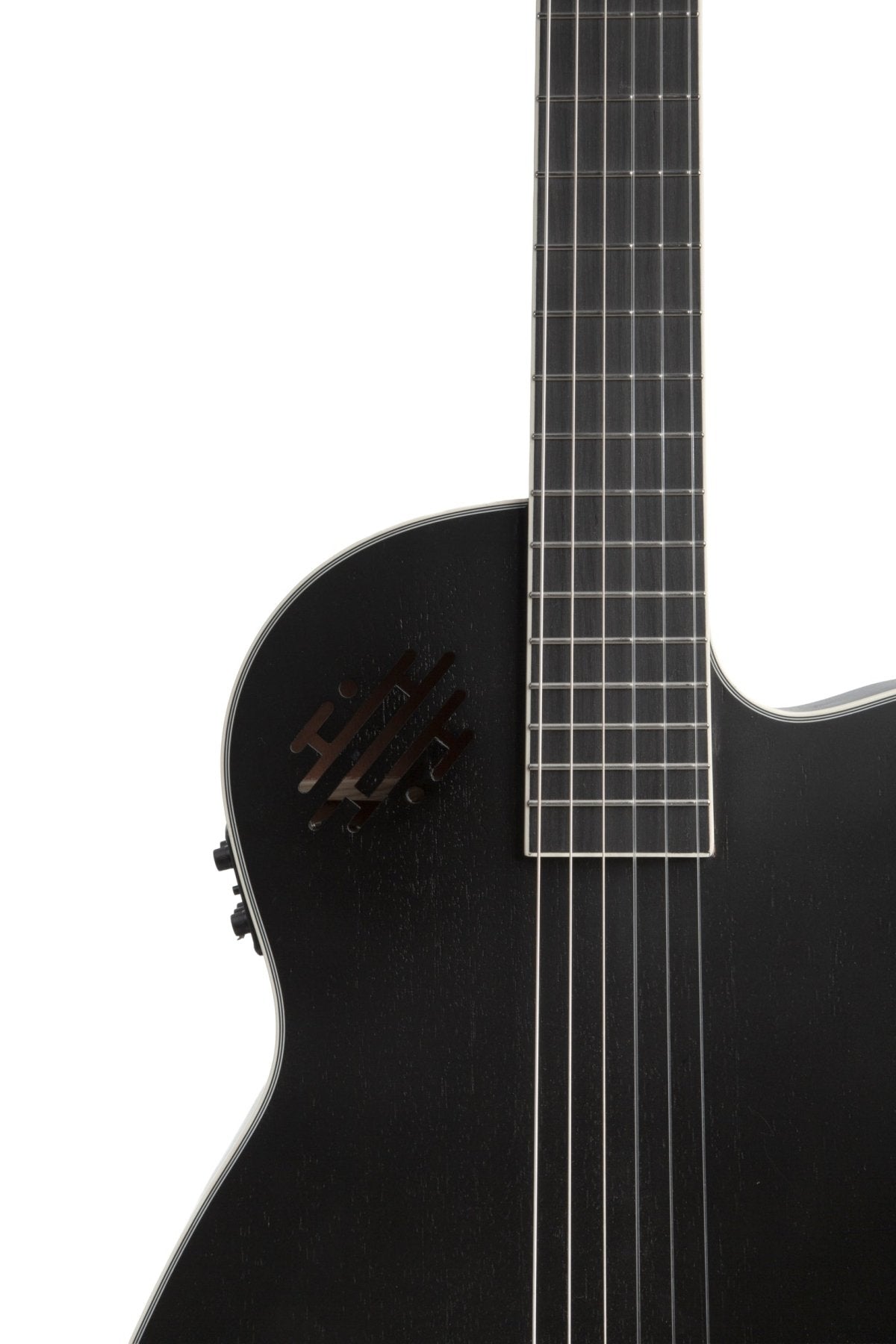 Guitarra Electroclásica Bamboo Black 1/2 Caja Mahogany 39 - Funda Acolchada - Bamboo Música
