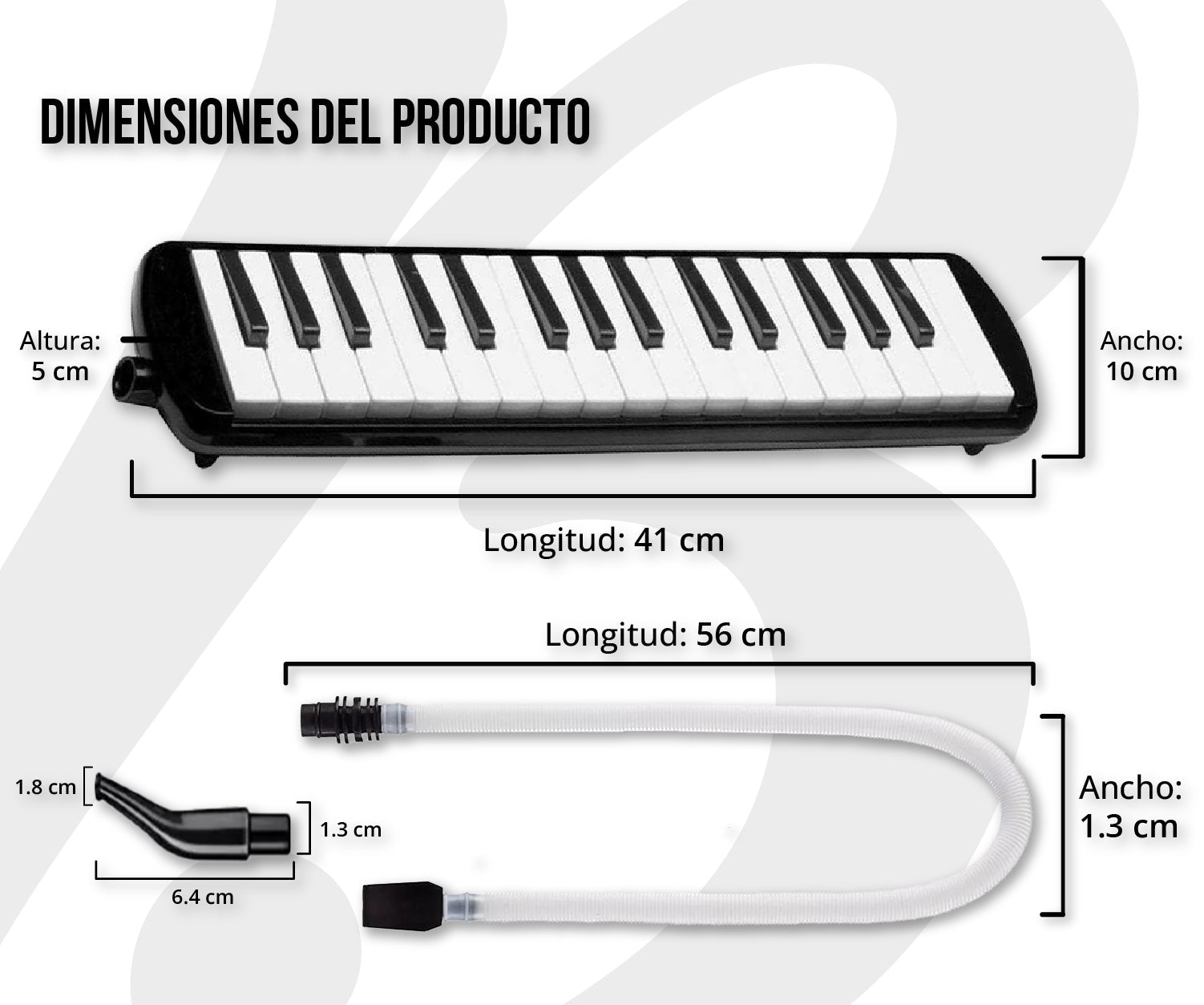 Melodica 32 notas Negra - Bamboo Música