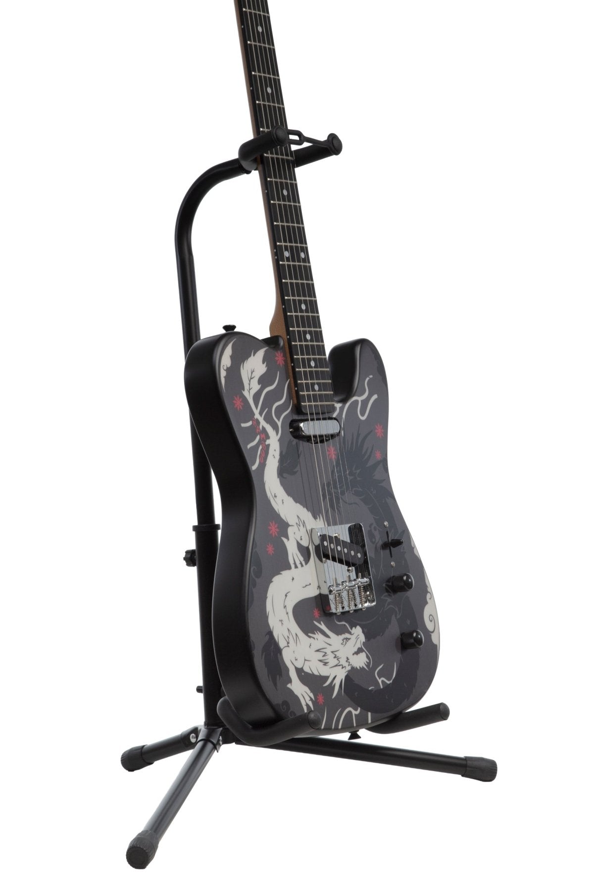 Soporte Para Guitarra / Bajo Ajustable Con Cierre Silicona Negro - Bamboo Música
