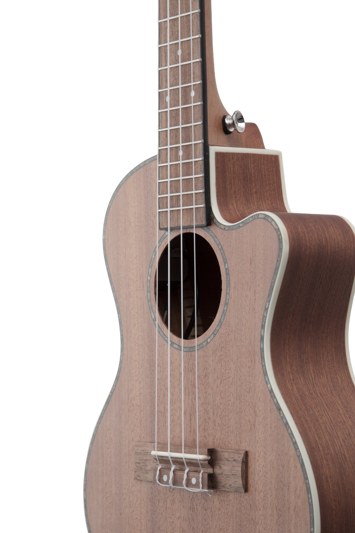 Ukelele Concierto Electroacustico Sapele con Corte - Incluye Funda Acolchada - Bamboo Música