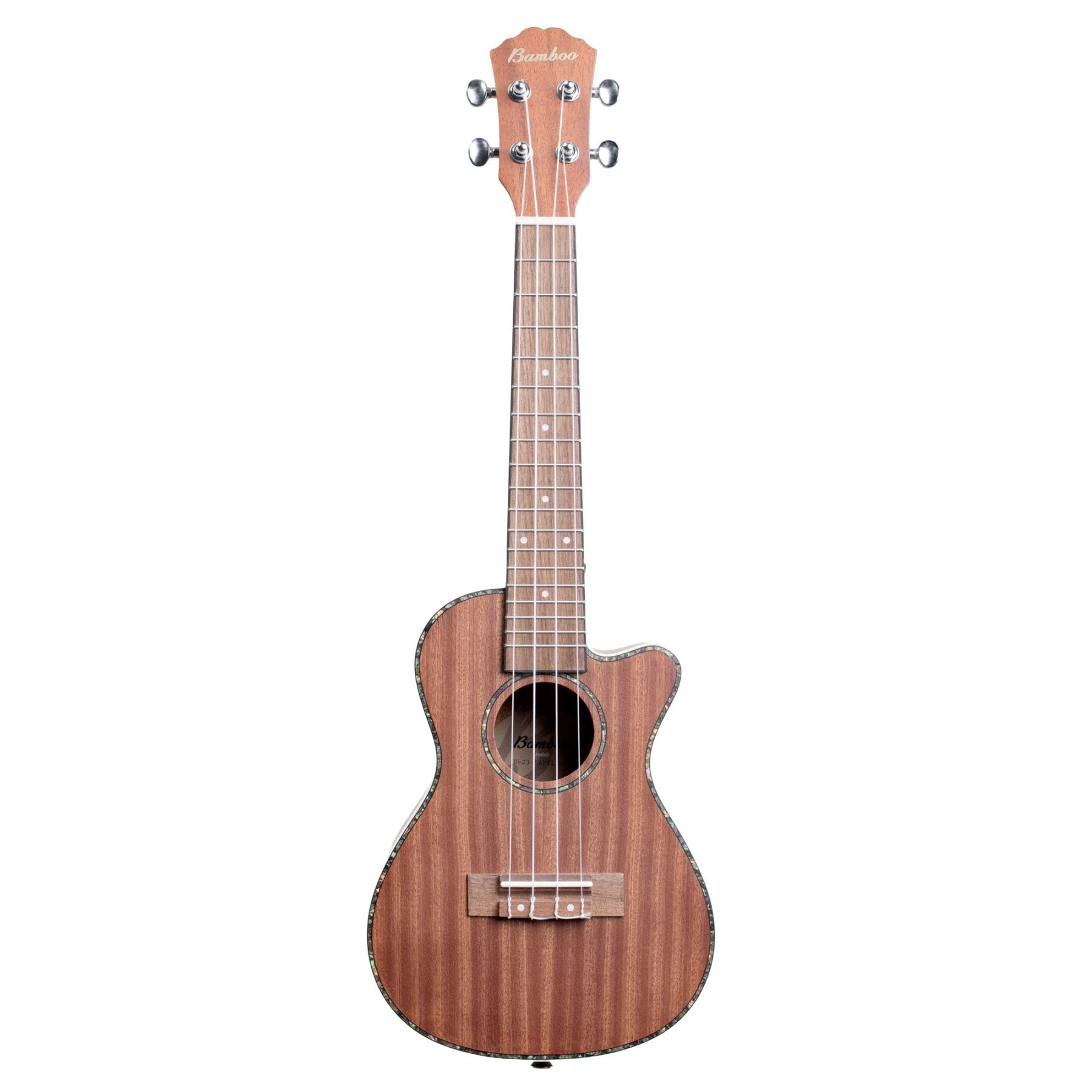 Ukelele Concierto Sapele con Corte - Incluye Funda Acolchada - Bamboo Música