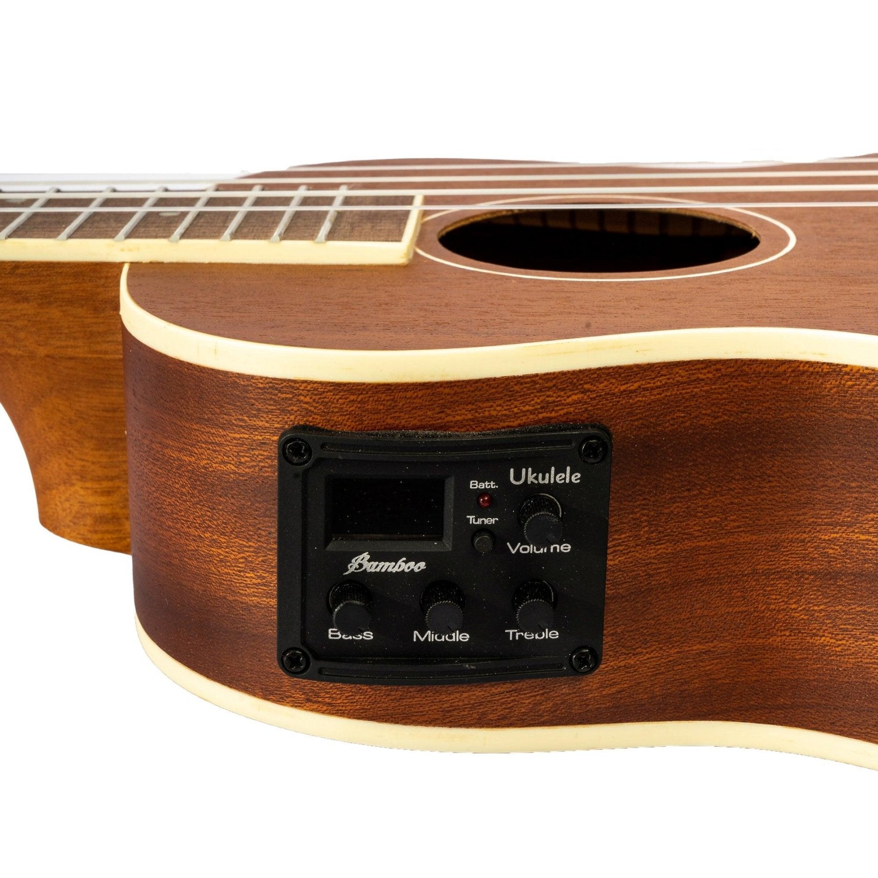 Ukelele Concierto Sapele Electroacústico - Incluye Funda Acolchada - Bamboo Música