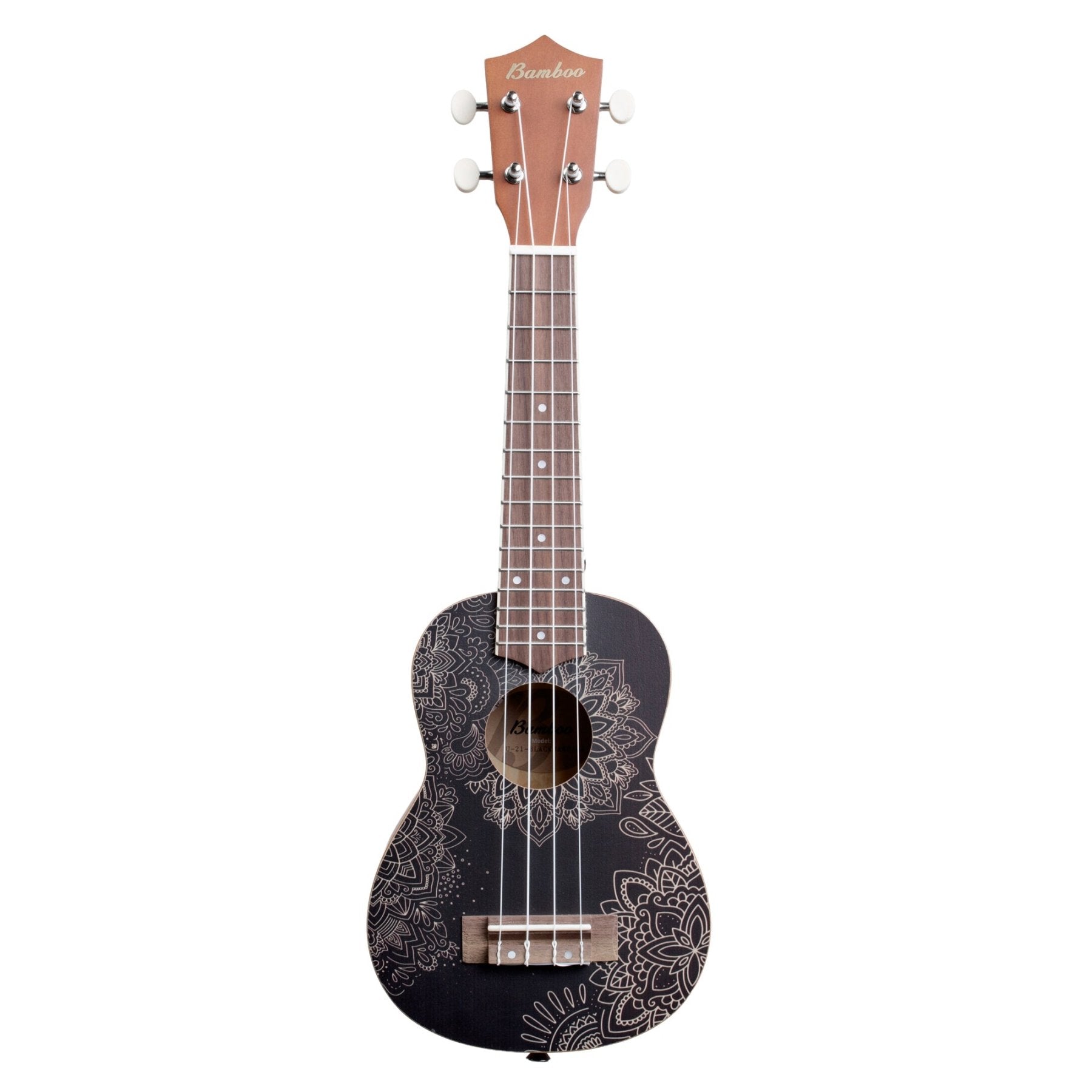 Ukelele Soprano Black Mandala - Incluye Funda - Bamboo Música