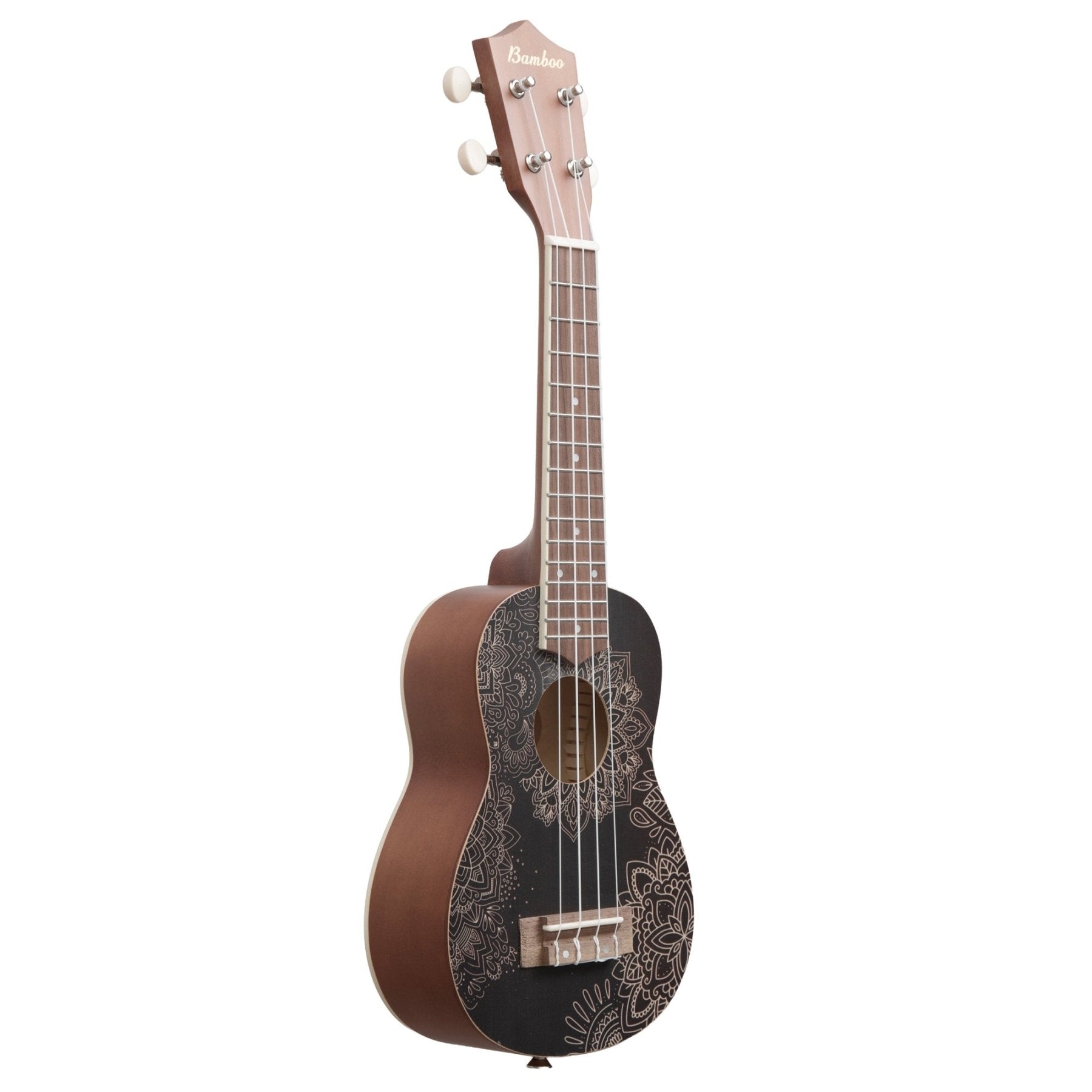 Ukelele Soprano Black Mandala - Incluye Funda - Bamboo Música