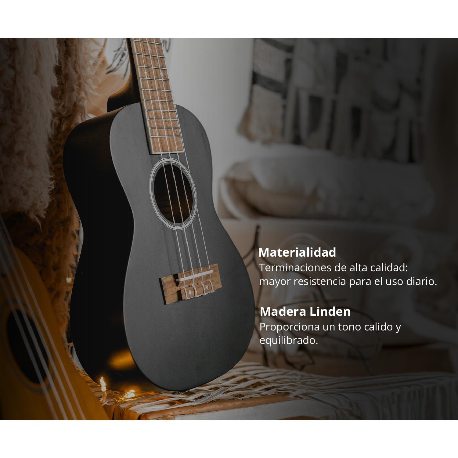 Ukelele Soprano Estudio Negro – Outlet (Mal Acabado) - Bamboo Música
