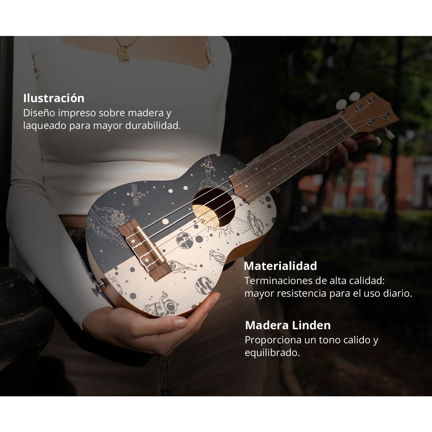 Ukelele Soprano Galactica - Incluye Funda - Bamboo Música