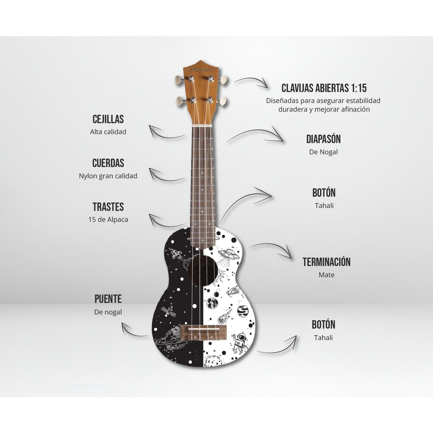 Ukelele Soprano Galactica - Incluye Funda - Bamboo Música