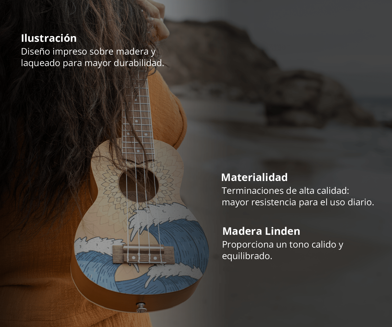 Ukelele Soprano Wave - Incluye Funda - Bamboo Música