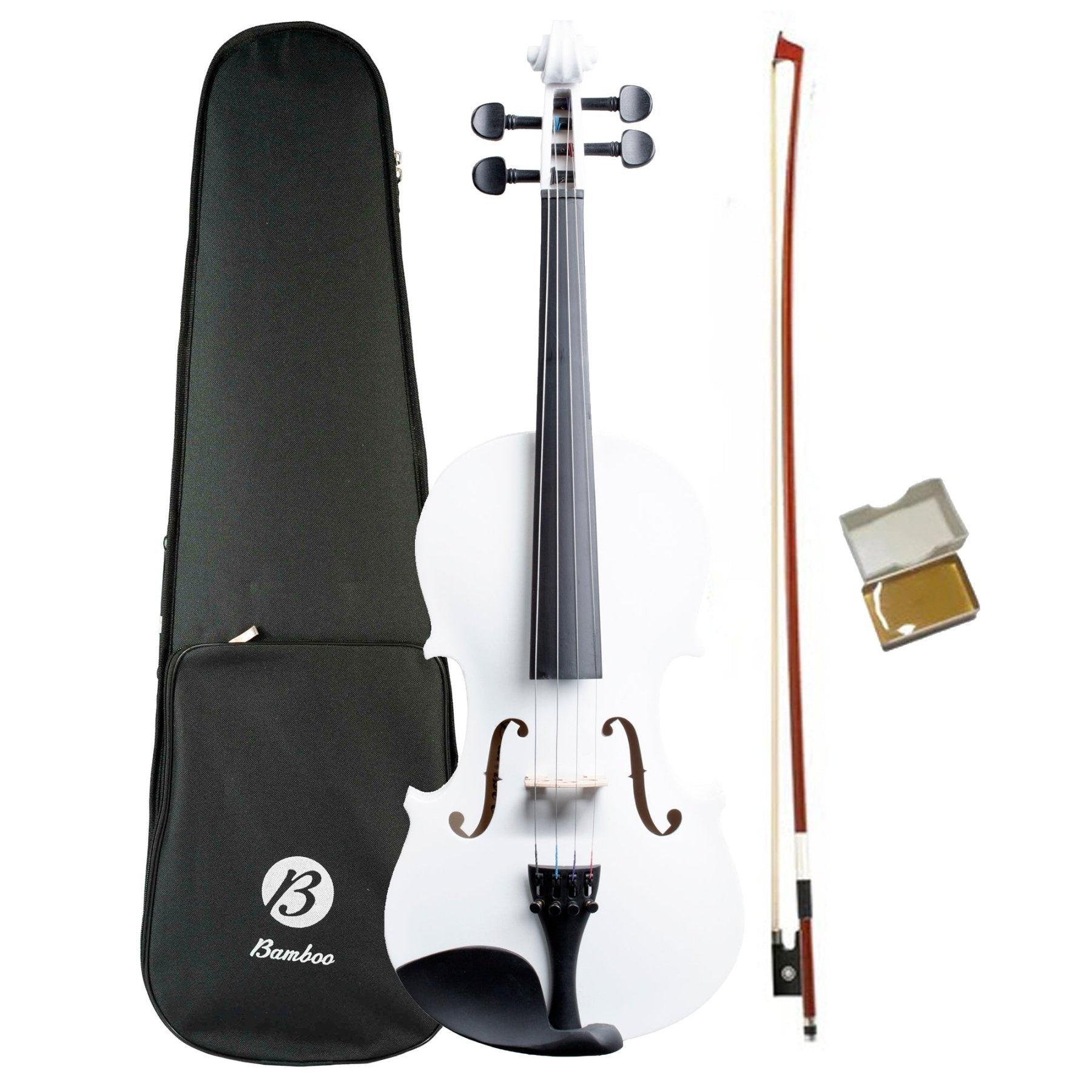 Violín 4/4 Blanco con Estuche rigido, Arco y Brea. Ideal para estudiantes. - Bamboo Música